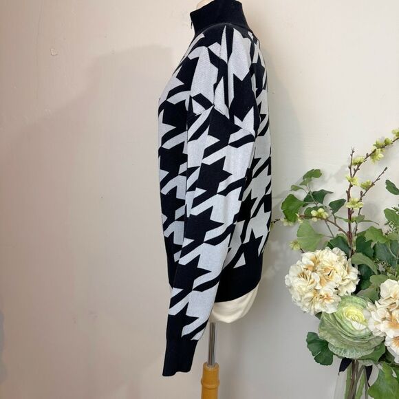 ANTHROPOLOGIE | houndstooth quarter zip sweat | Vigoss | new nwt | large - Picture 8 of 13